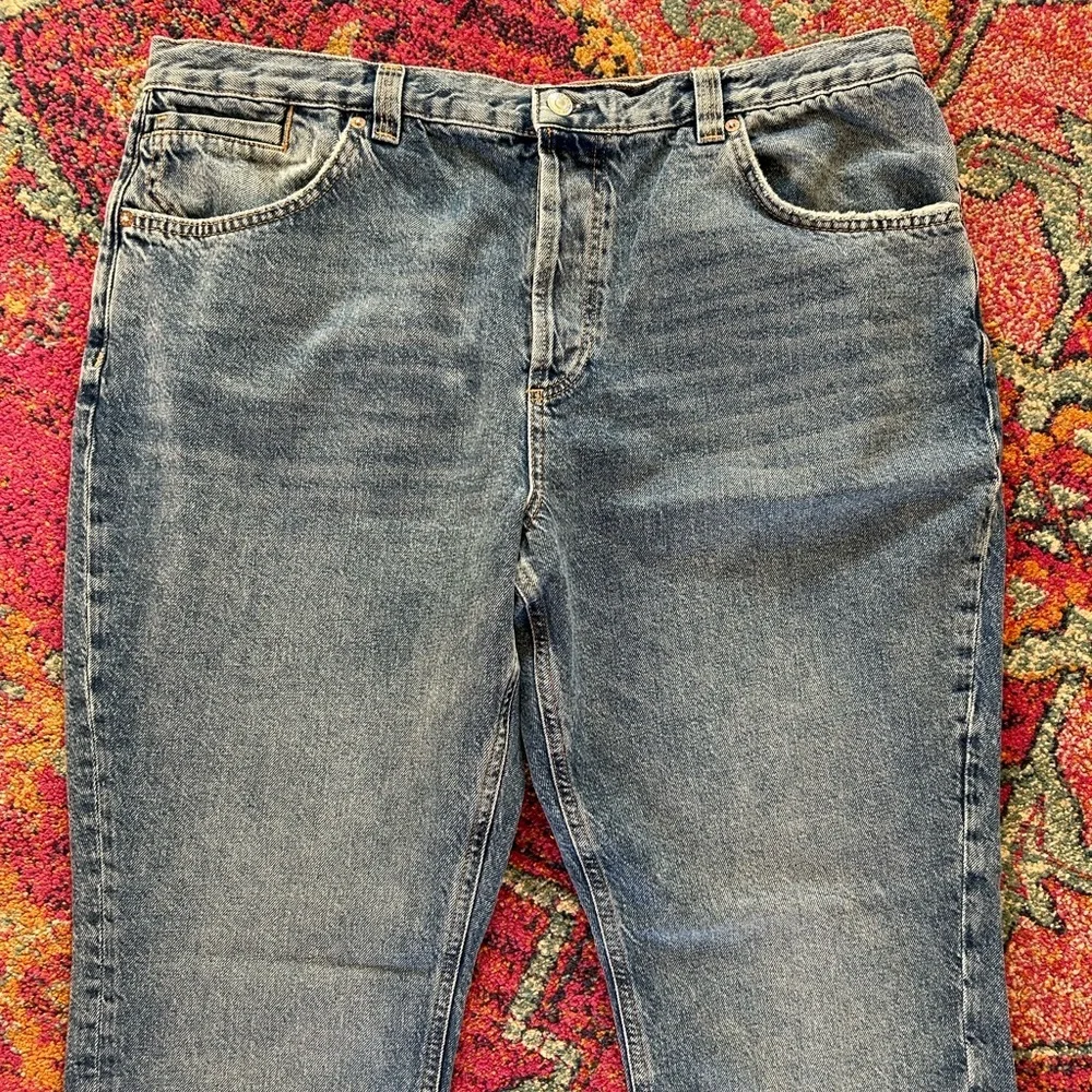 Free People | Women’s medium blue Curvy Siren Low Rise button fly jeans, size 35